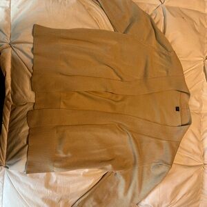 Tan Open Front Cardigan